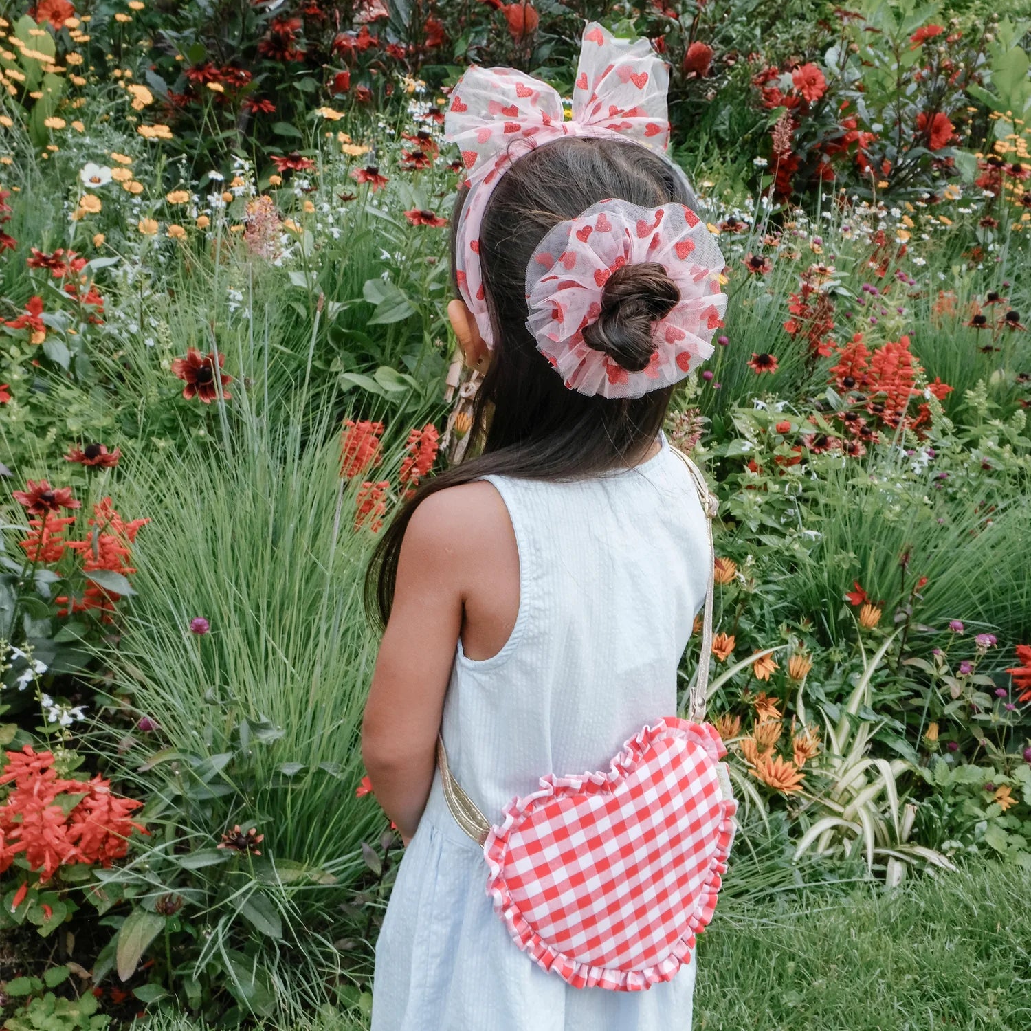 Sweet Hearts Tulle Scrunchie - Rockahula Kids