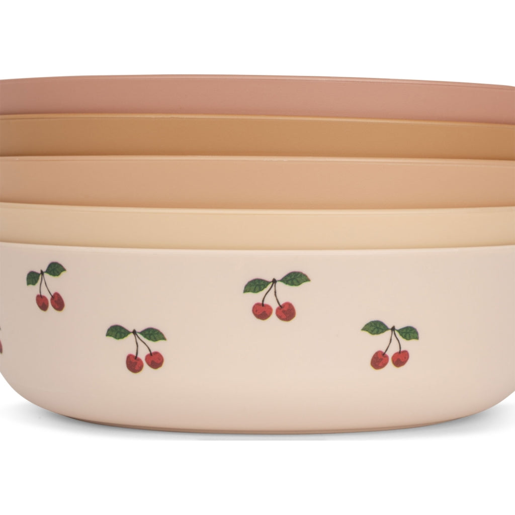 Set 5 PLA bowls Cherry Mix 4.5x4.35cm Konges Slojd
