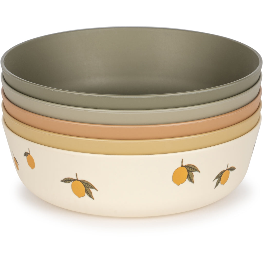 Set 5 PLA bowls Lemon mix 14.5x4.35cm Konges Slojd