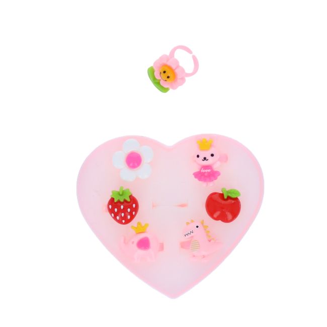 Set of 7 kid's rings in different designs