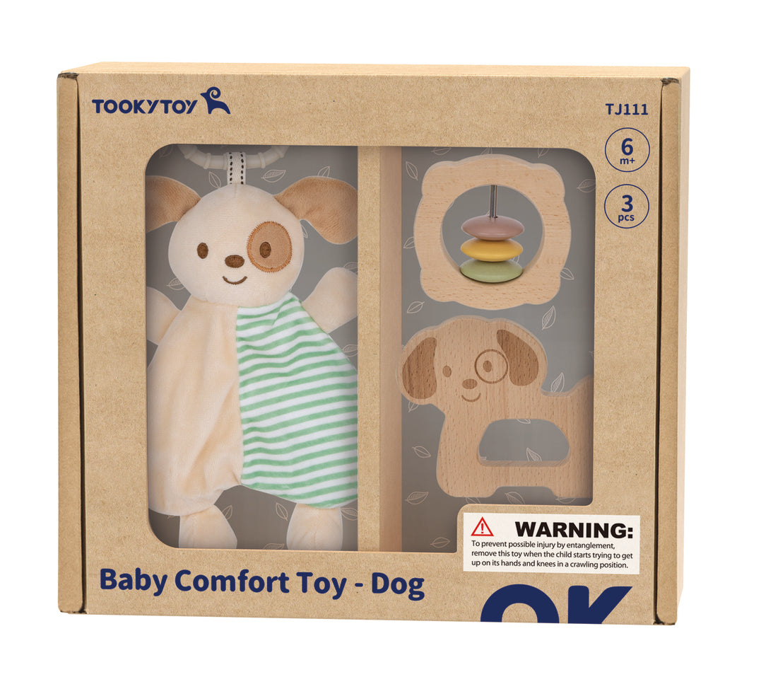 Gift set for newborn 3-piece puppy +6 months Tooky Toy