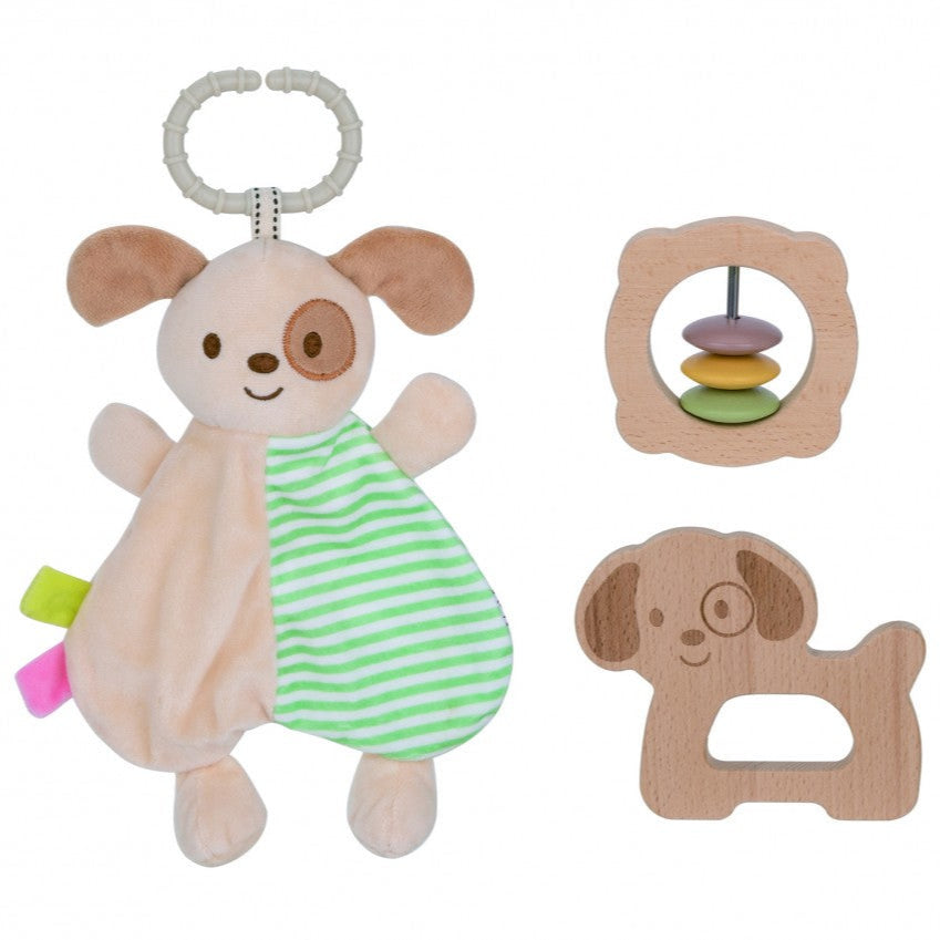 Gift set for newborn 3-piece puppy +6 months Tooky Toy