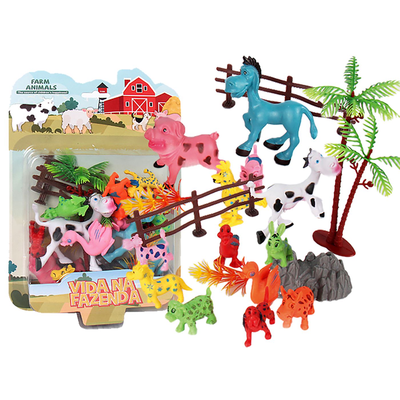 Kid's toy set with funny animals 3+ years old