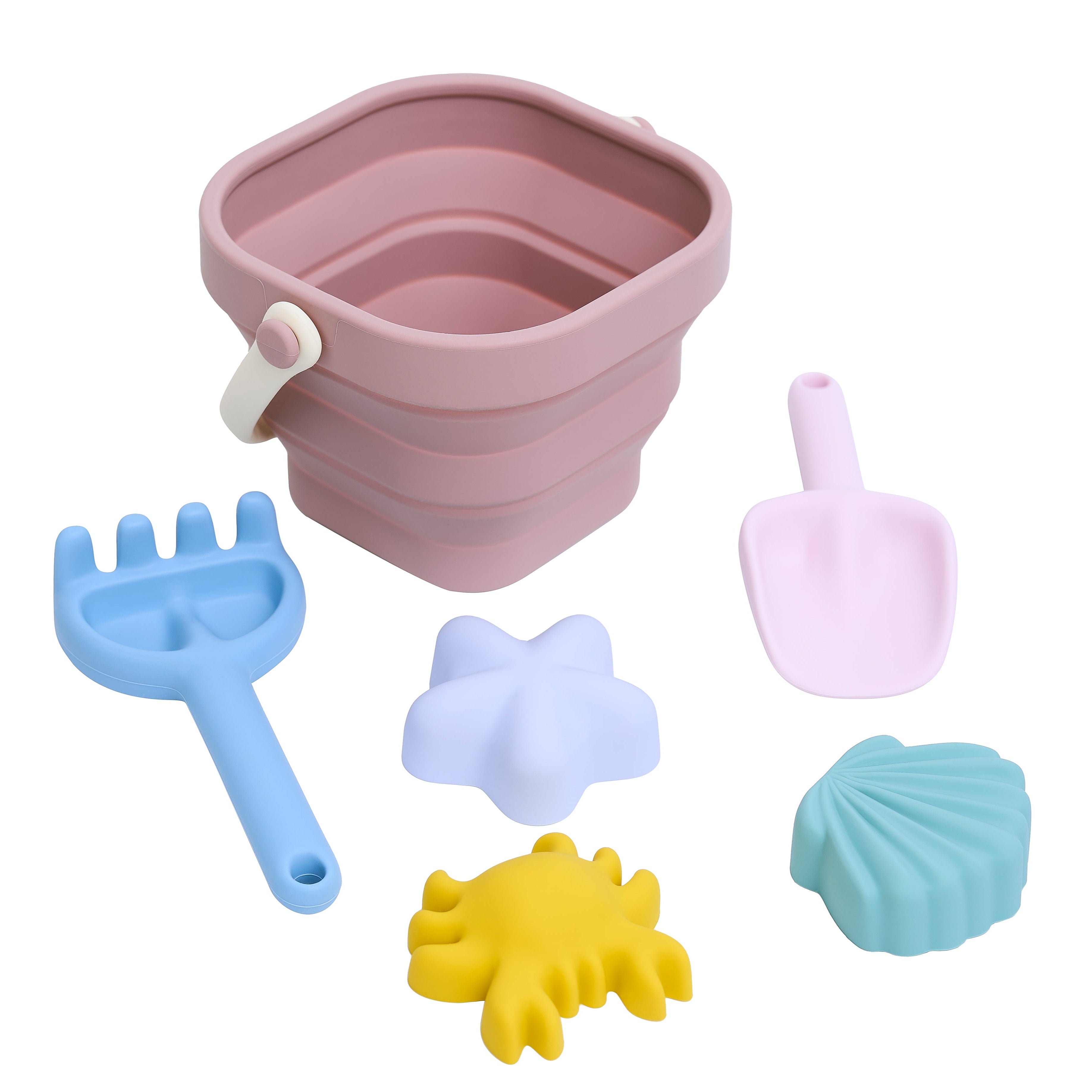 Children's silicone beach set 6pcs - Mauve The Cotton Cloud