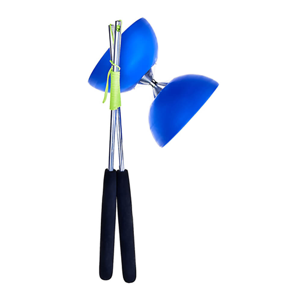Set Acrobat 105 Rubber Diabolo Blue + aluminum hand sticks 8+years