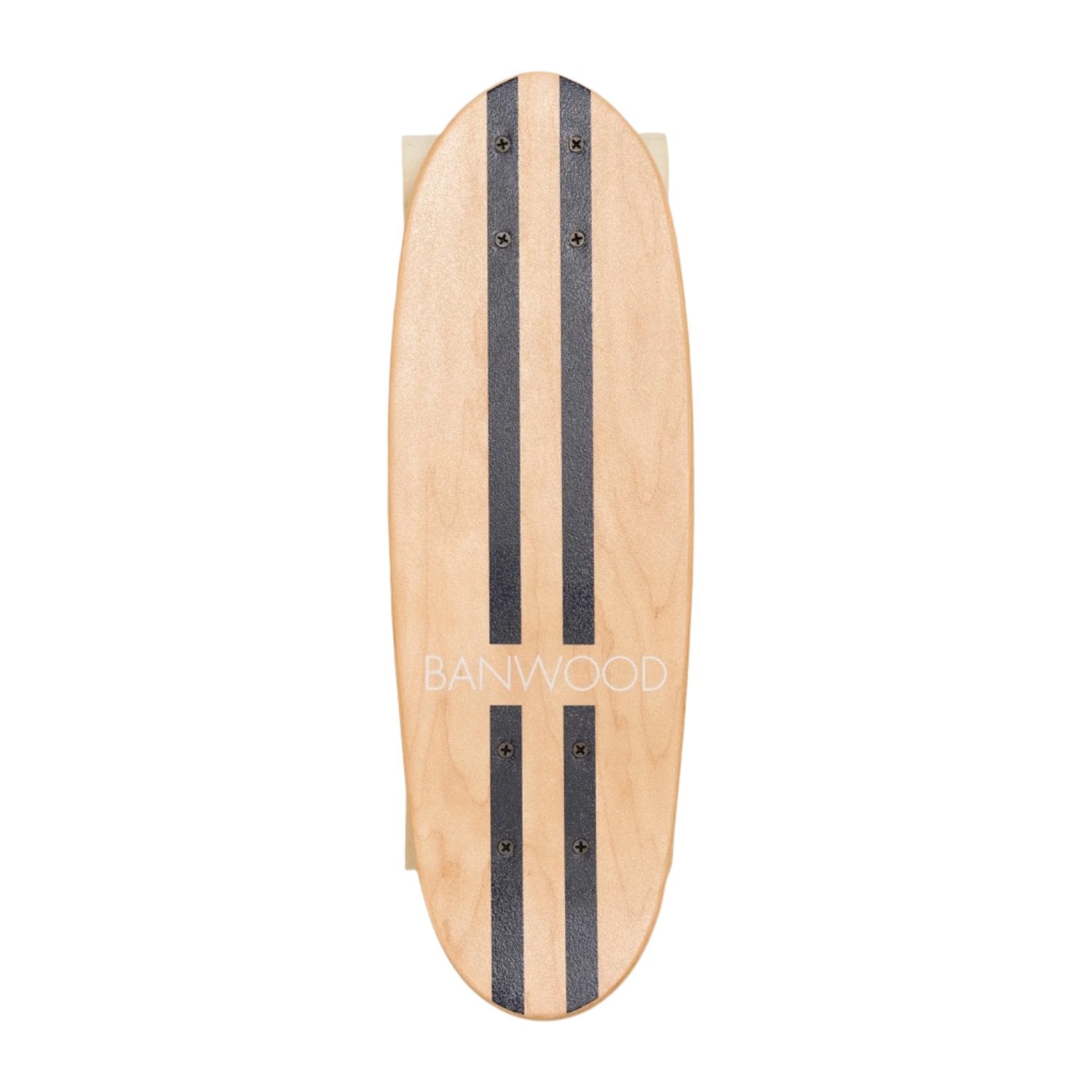 Kid's retro skateboard with stripes Blue navy 3Y+ Banwood