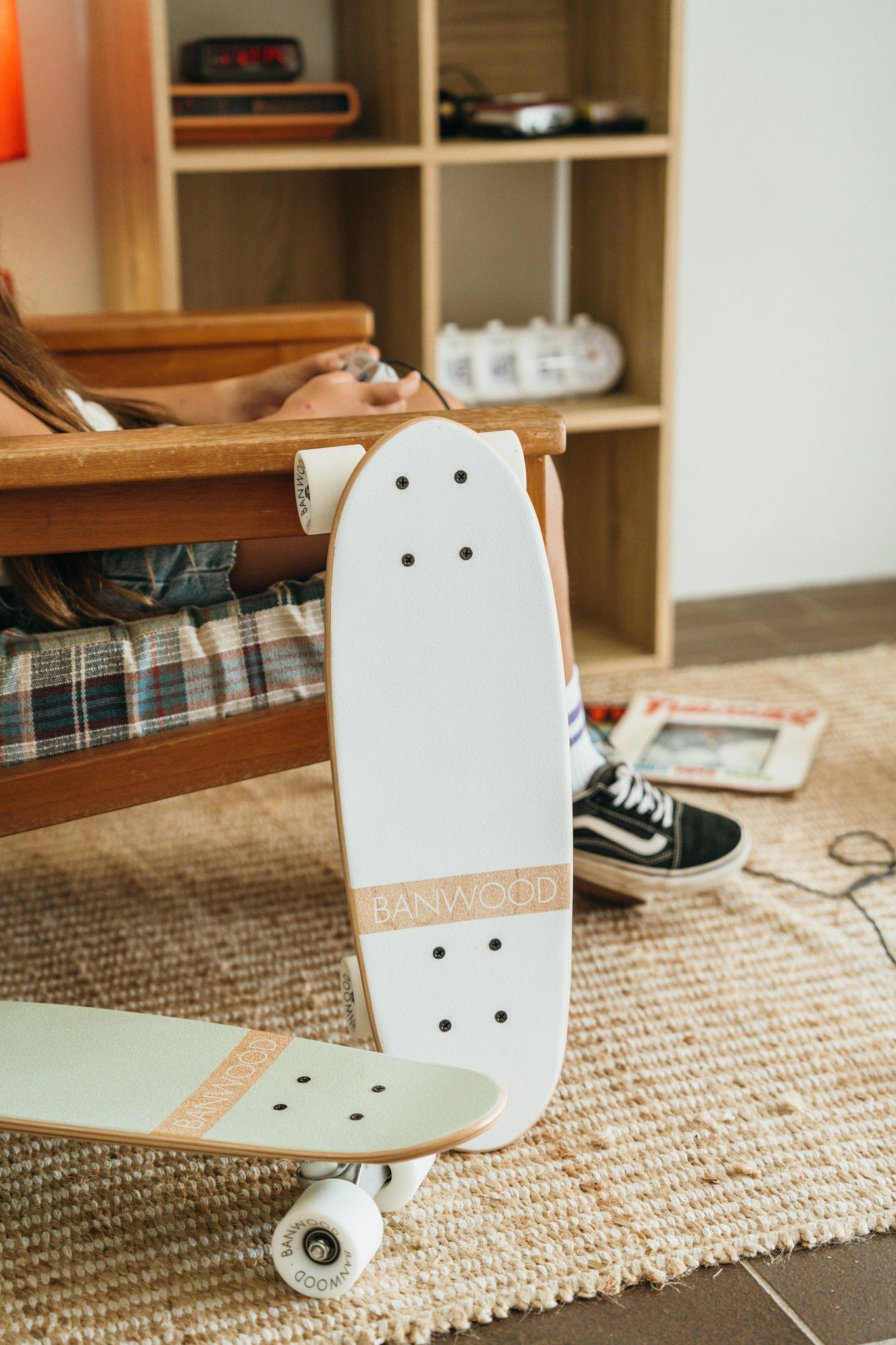 Kid's retro skateboard White 3Y+ Banwood