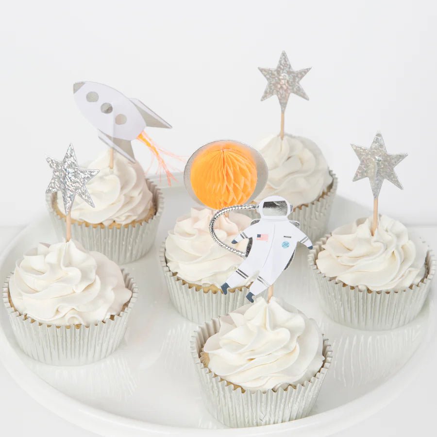 Cupcake Kit φορμάκια και toppers για παιδικό πάρτι Διάστημα σετ 24τμχ - Meri Meri