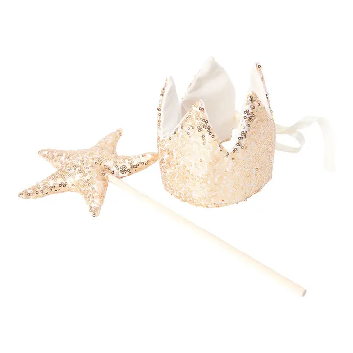 Kid's Crown and Wand Set Charlotte - Gold