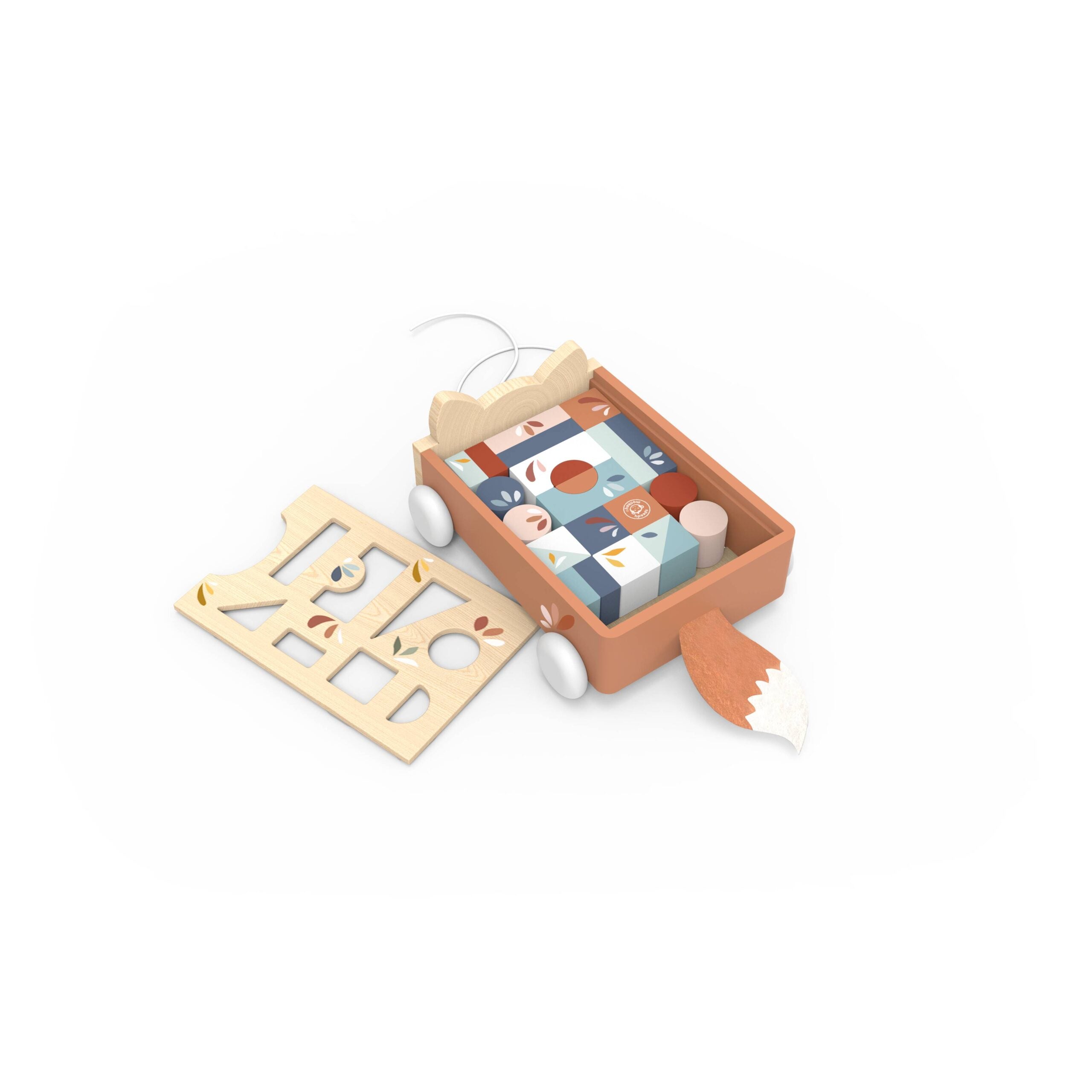 Wooden children's sliding storage cart Fox 12+ months Speedy Monkey