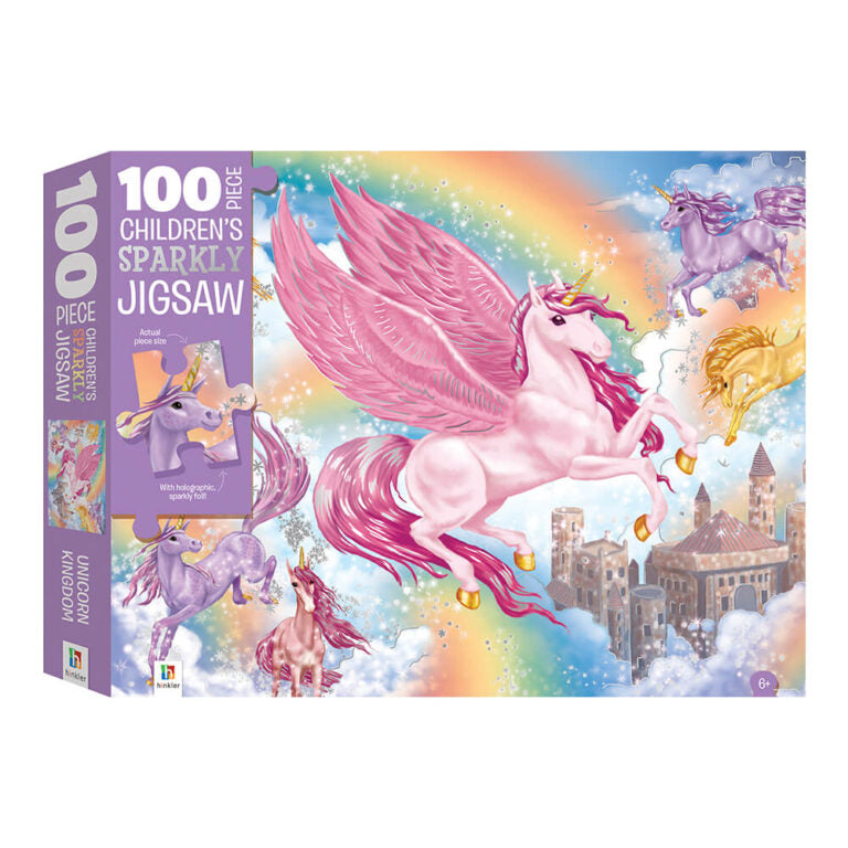 Children's puzzle 100 pieces Unicorn Kingdom sparkly 6+ 