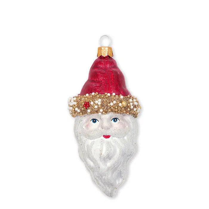 Vintage Glass Ornament – Άγιος Βασίλης με Κλασικό Κόκκινο Καπέλο