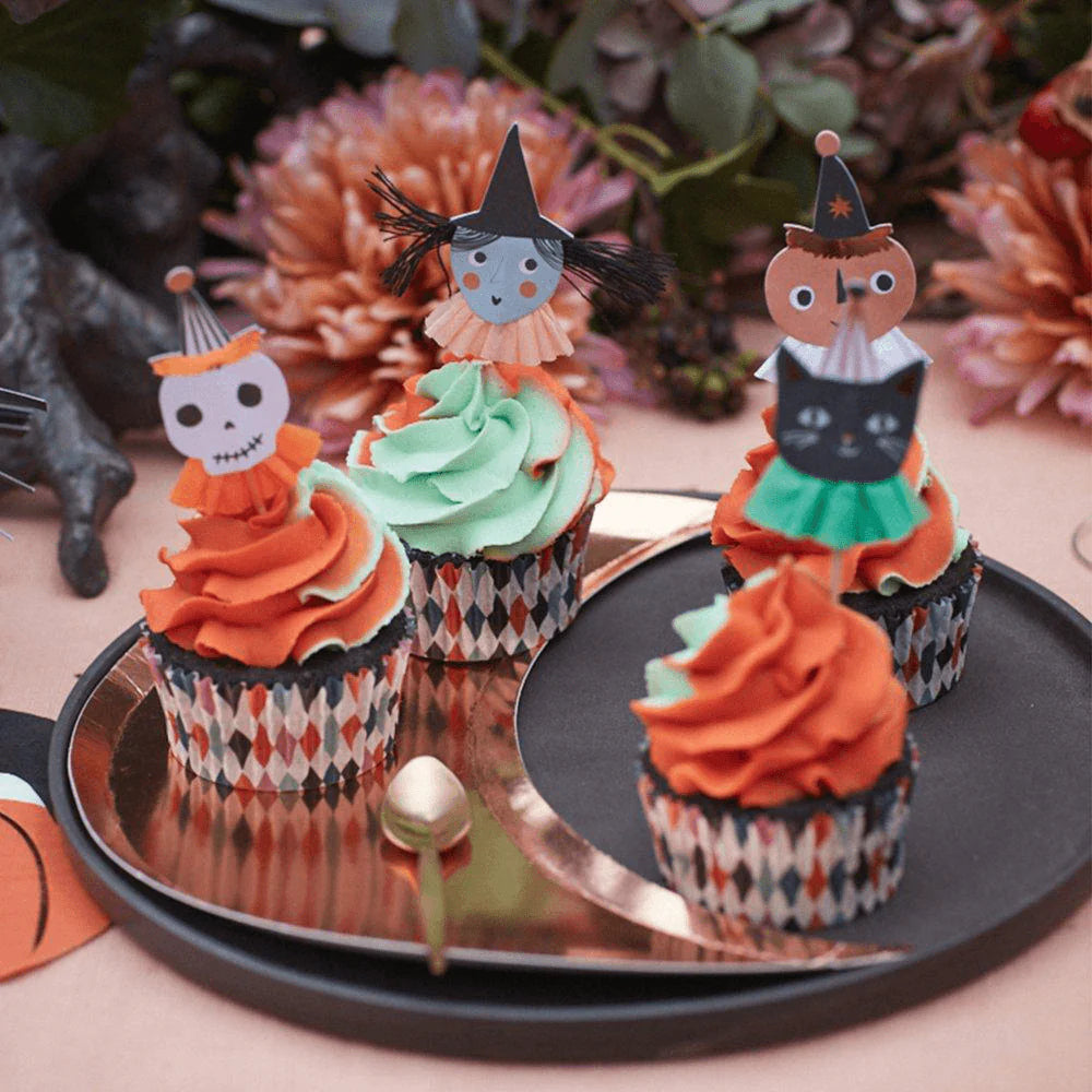 Cupcake Kit φορμάκια και toppers για παιδικό πάρτι Halloween Pumpkin Patch σετ 24τμχ - Meri Meri