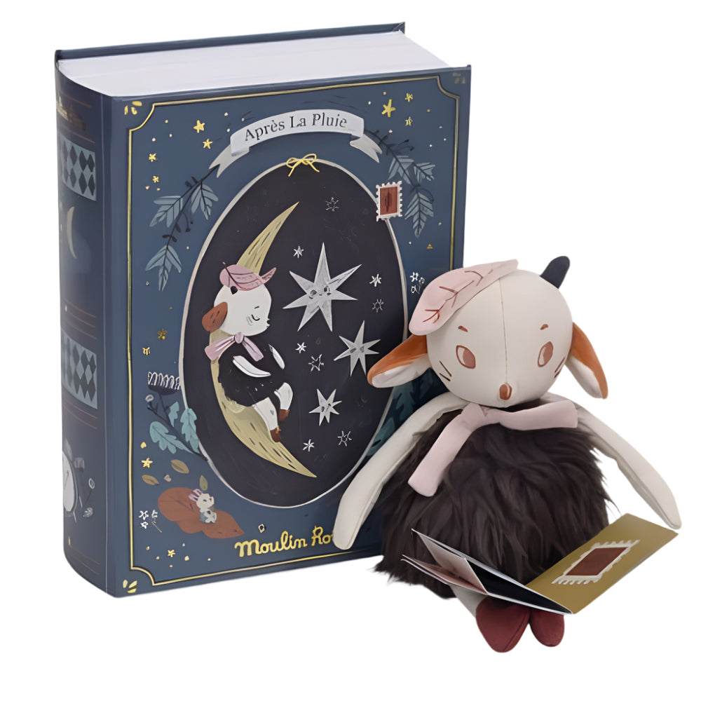 Kid's goodnight book with soft little sheep-Moulin Roty 