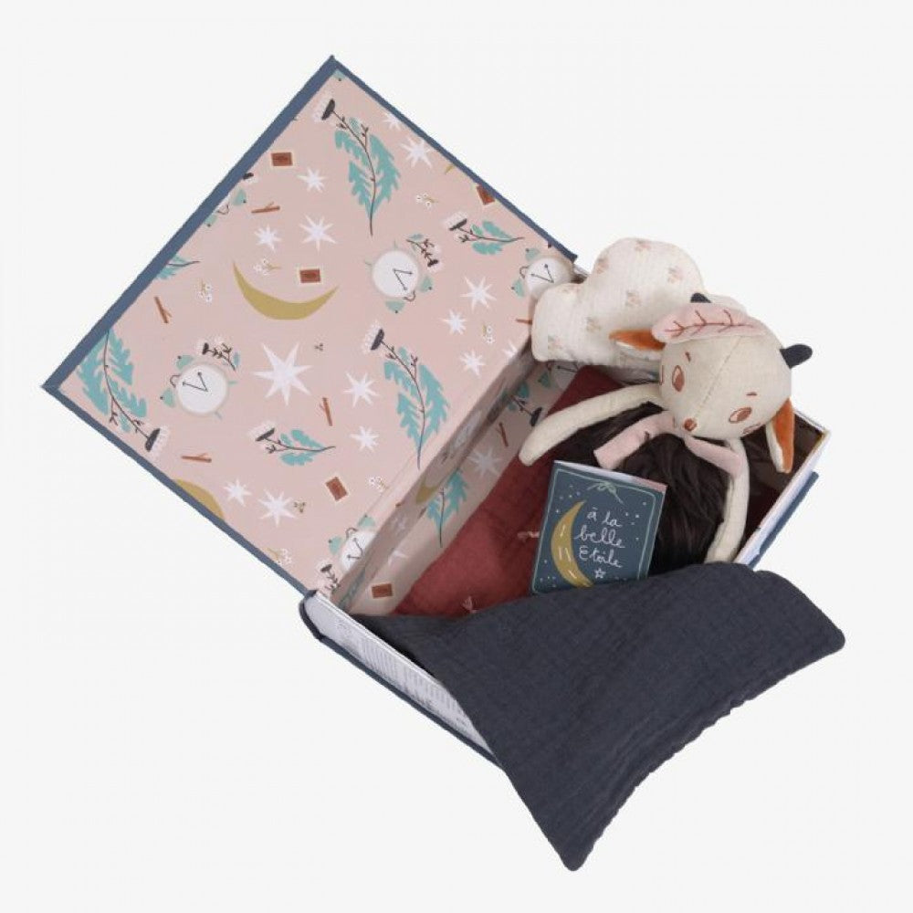 Kid's goodnight book with soft little sheep-Moulin Roty 