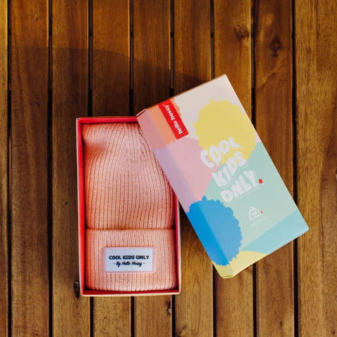 Παιδικό πλεκτό σκουφάκι Pop Apricot σε 2 μεγέθη Hello Hossy