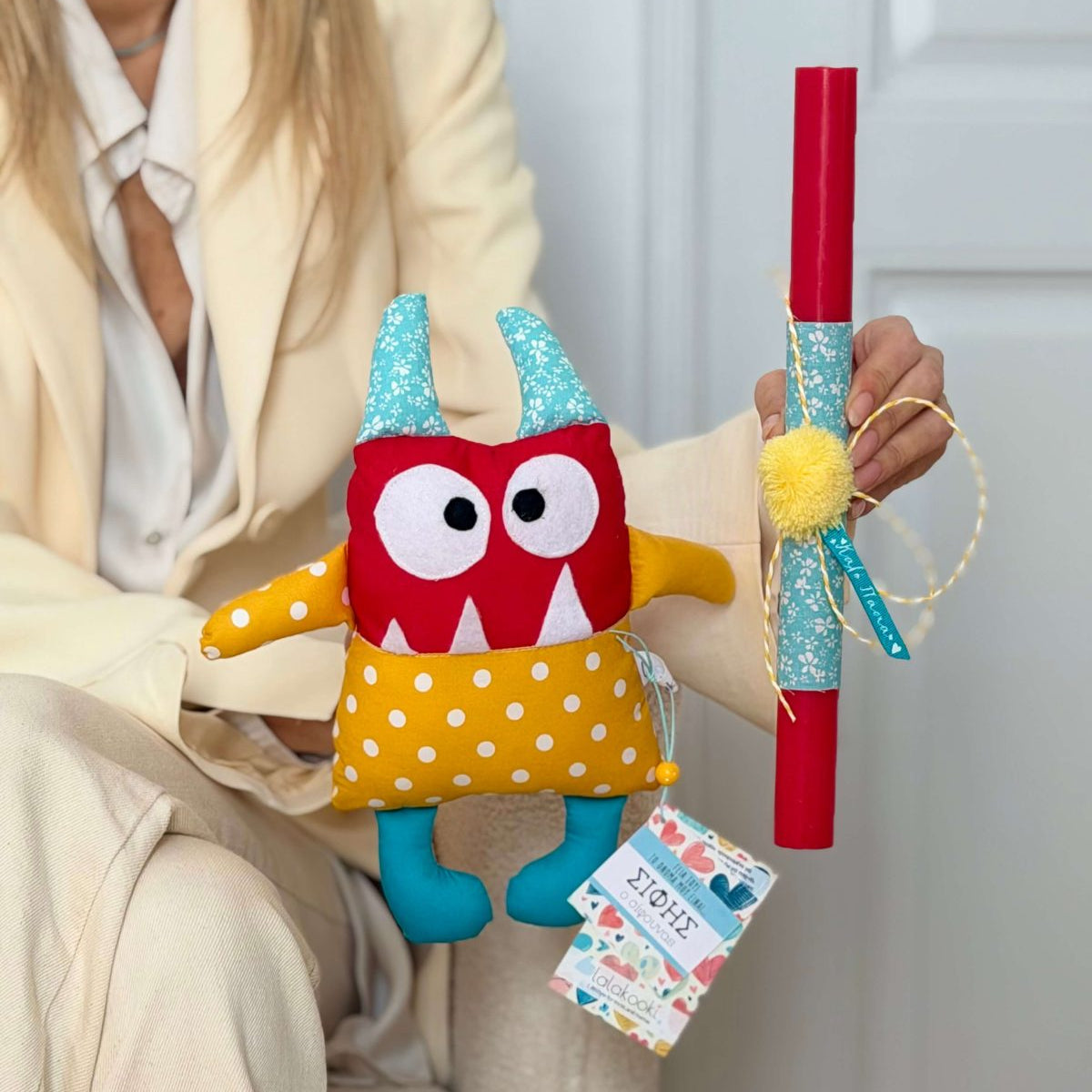 Handmade Easter candle Sifi the little monster