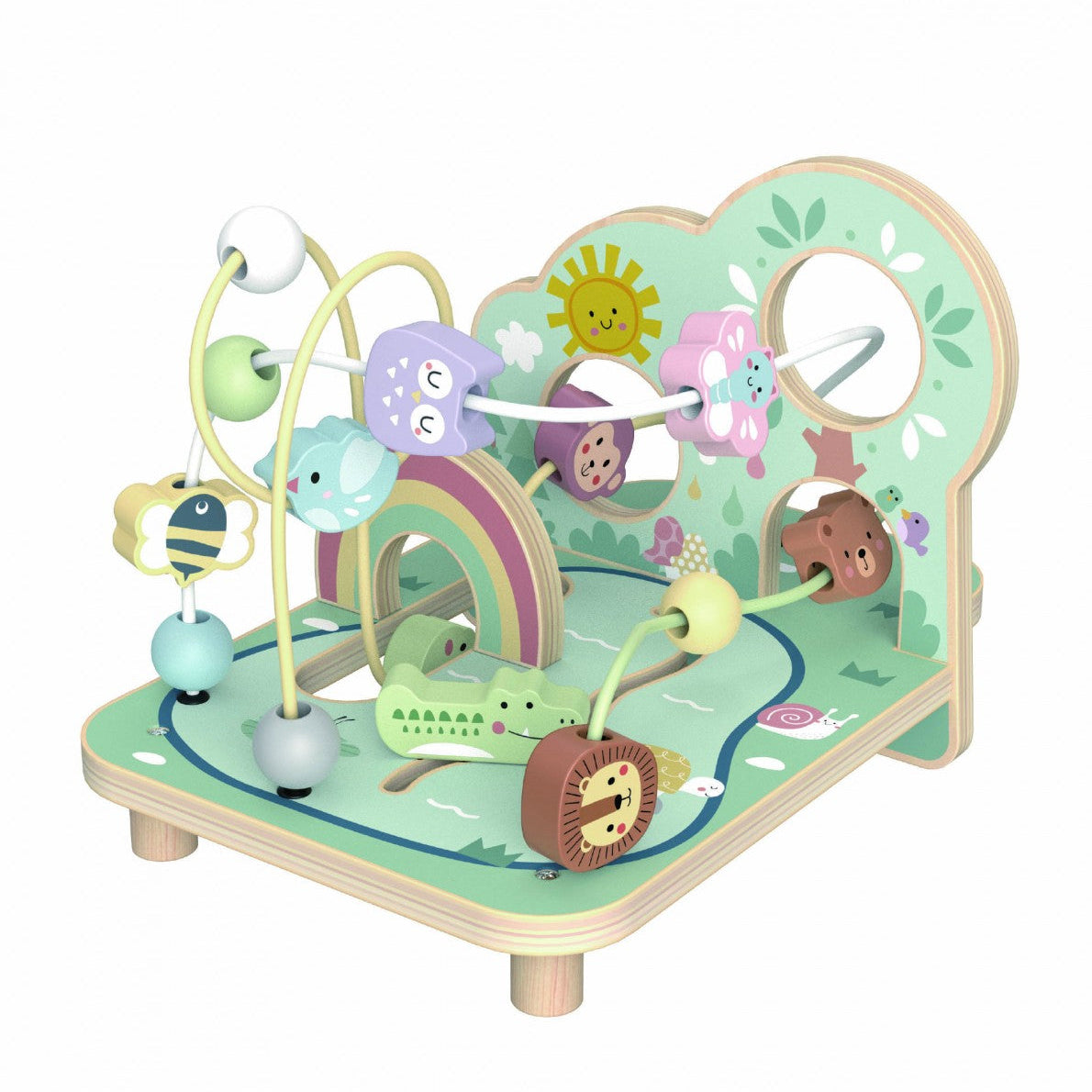 Wooden children's toy activity table maze forest animals 24+ months 28.5x20.7x19.1cm Tooky Toy