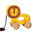 Wooden children's sliding toy Lion 18m+ 14.8x16.2x6.5cm Tooky Toy