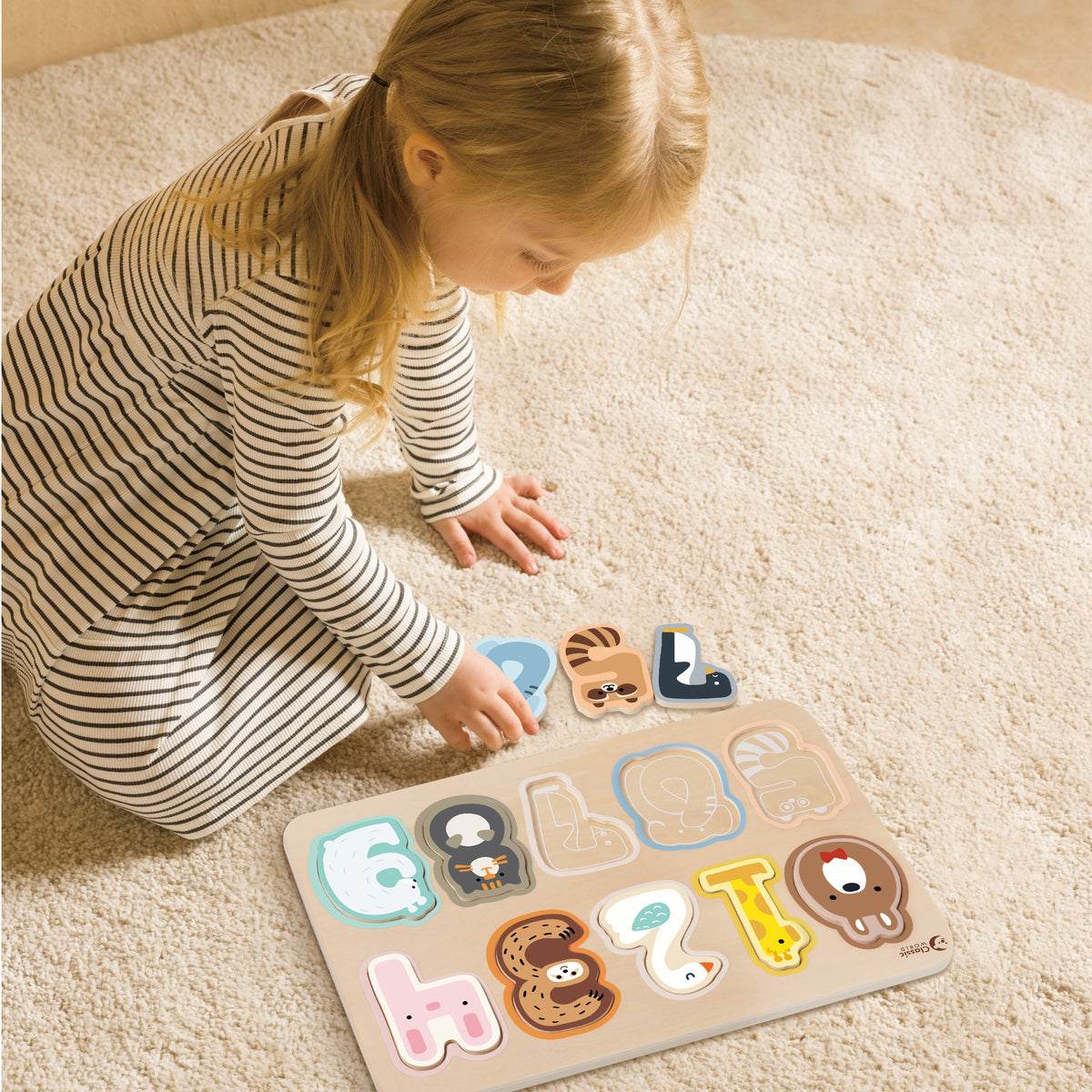 Wooden children’s puzzle toy Number Insert Pieces +2 years 30x21x1 cm