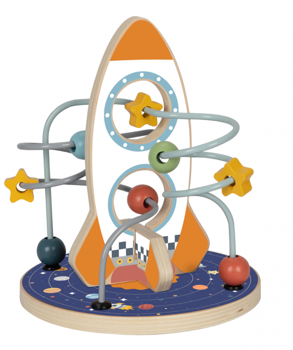 Wooden rocket toy for children +24 months 6x16x18.7cm Tooky Toy