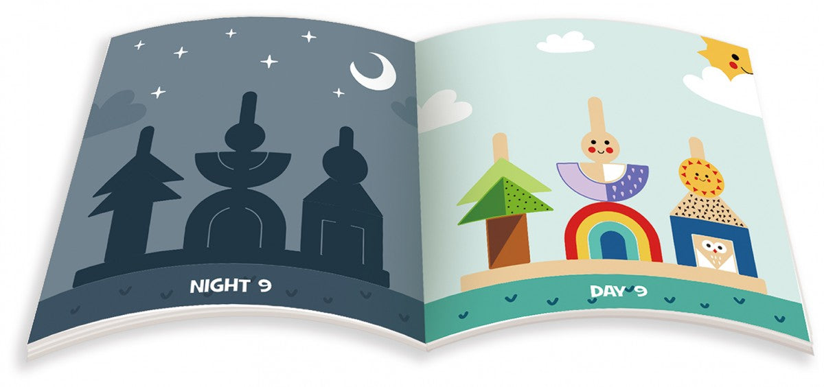 Ξύλινο παιδικό παιχνίδι Στοίβαξης Σκιών +3 ετών 24x5,5x17,5cm Tooky Toy