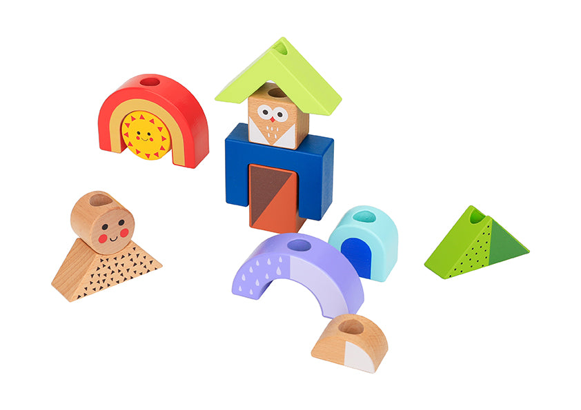 Ξύλινο παιδικό παιχνίδι Στοίβαξης Σκιών +3 ετών 24x5,5x17,5cm Tooky Toy