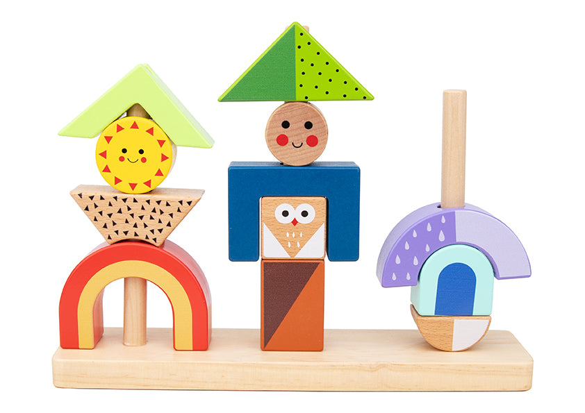 Ξύλινο παιδικό παιχνίδι Στοίβαξης Σκιών +3 ετών 24x5,5x17,5cm Tooky Toy