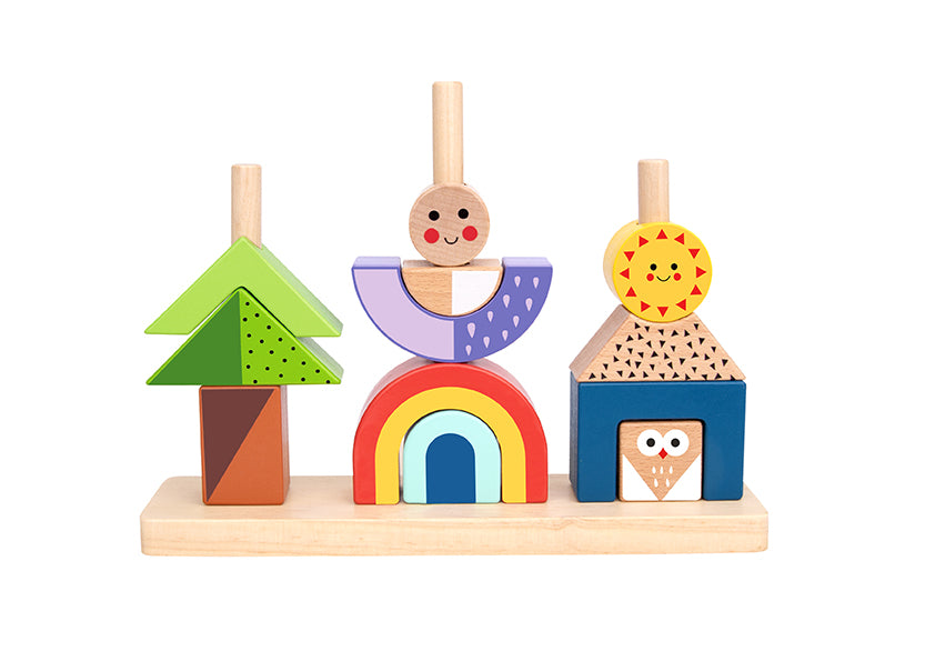 Ξύλινο παιδικό παιχνίδι Στοίβαξης Σκιών +3 ετών 24x5,5x17,5cm Tooky Toy