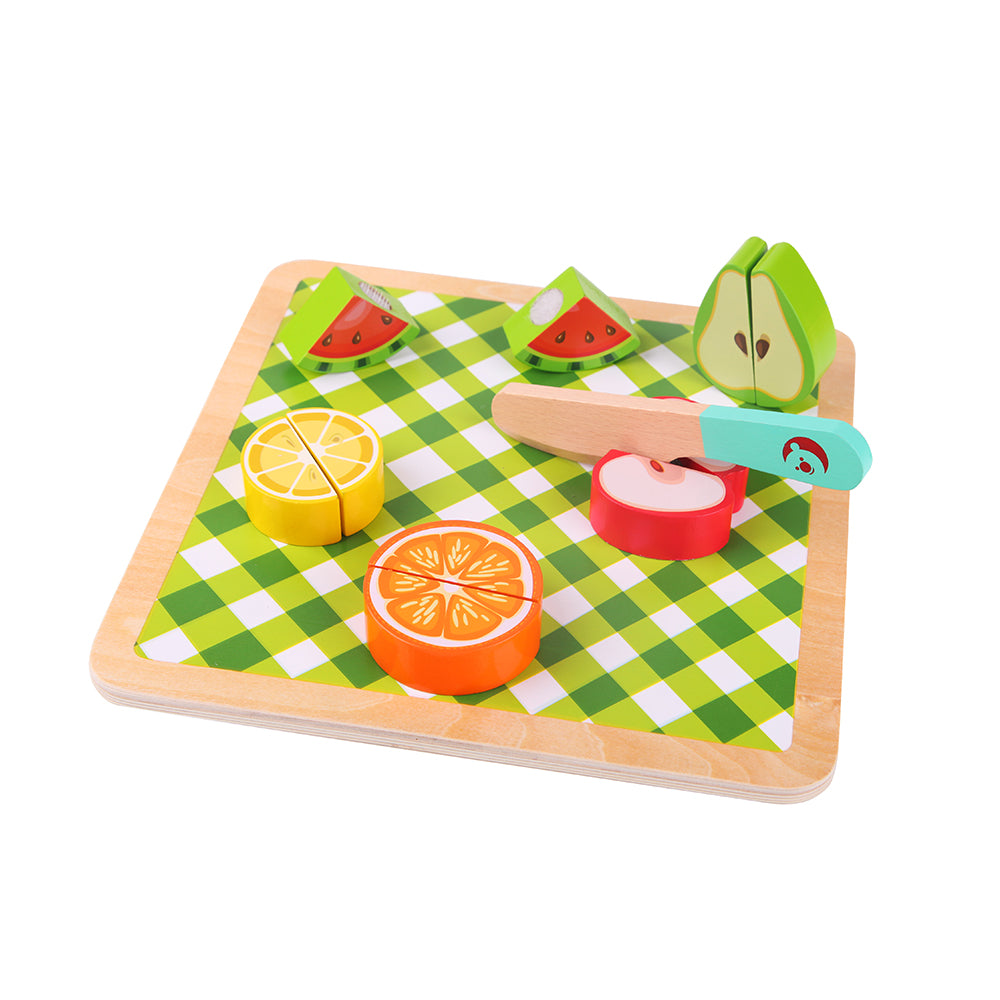 Wooden children’s puzzle toy Cutting Board with Fruits +18 months 24x24x2.5 cm