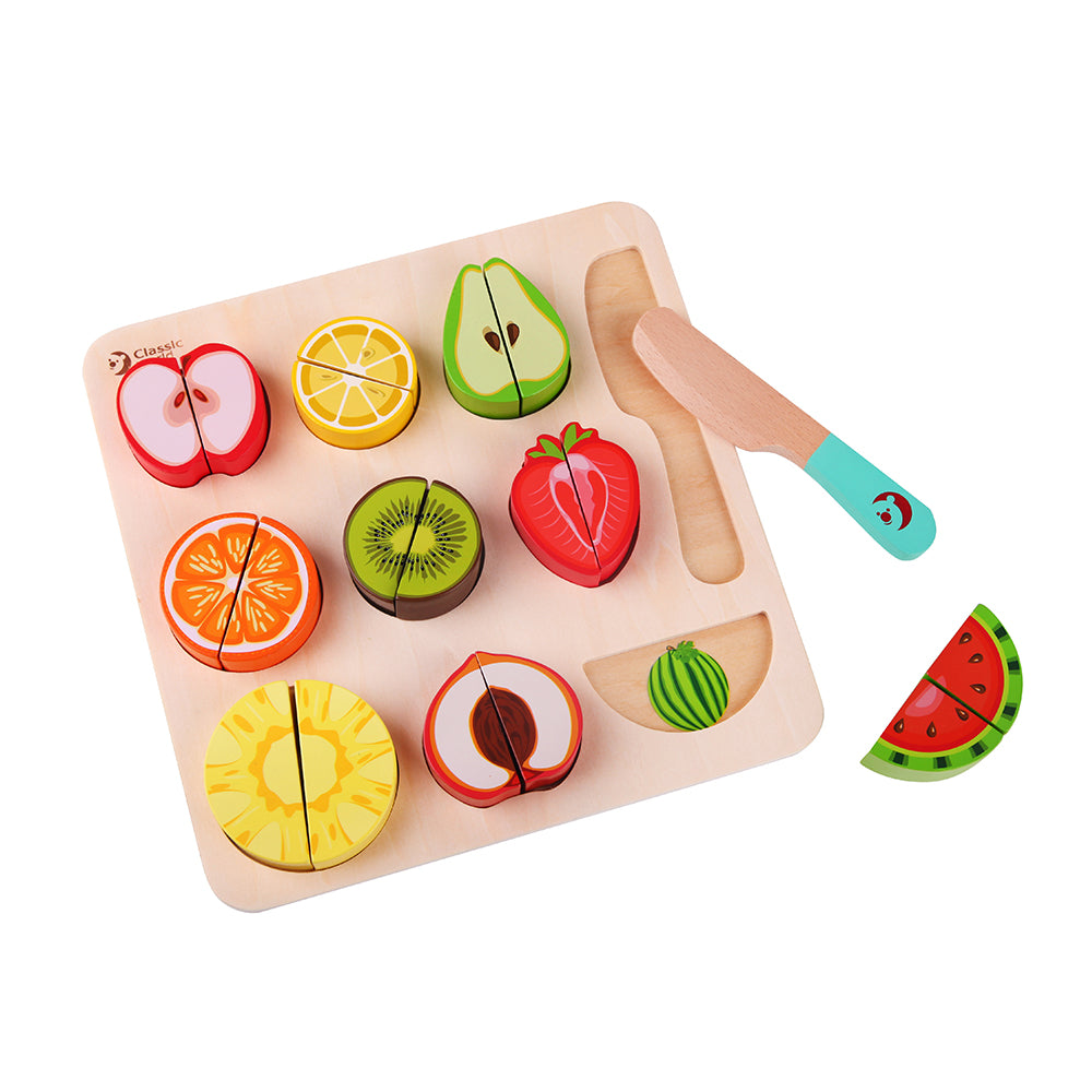 Wooden children’s puzzle toy Cutting Board with Fruits +18 months 24x24x2.5 cm