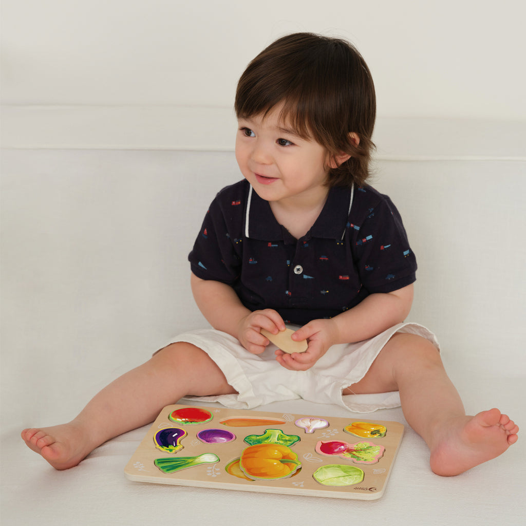 Wooden children’s puzzle toy Vegetable Insert Pieces +18 months 30x21x1 cm