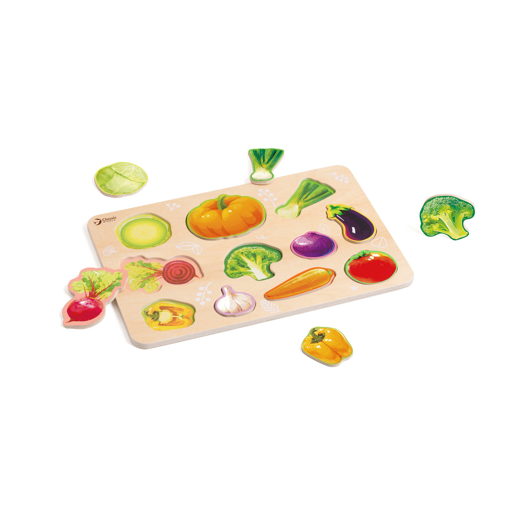 Wooden children’s puzzle toy Vegetable Insert Pieces +18 months 30x21x1 cm