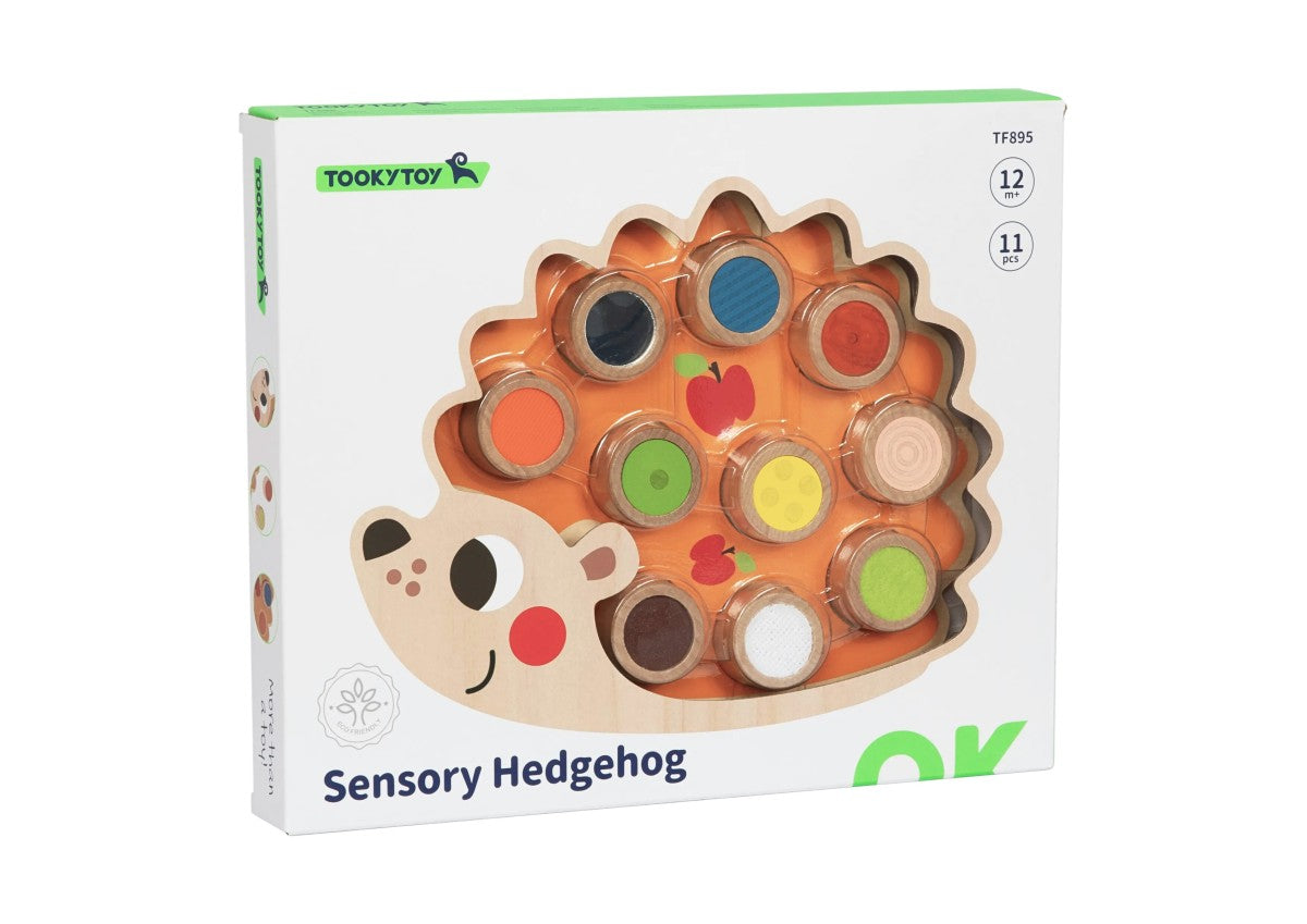 Wooden hedgehog educational toy for tactile and perceptual development Tooky Toy