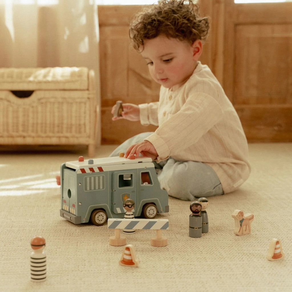 Ξύλινο παιδικό παιχνίδι Αστυνομικό βανάκι FSC 24+ μηνών+ Little Dutch