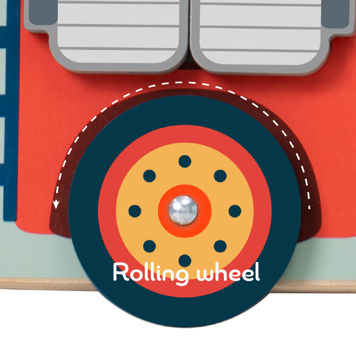 Wooden children's toy activity board Fire Truck 12+ months 