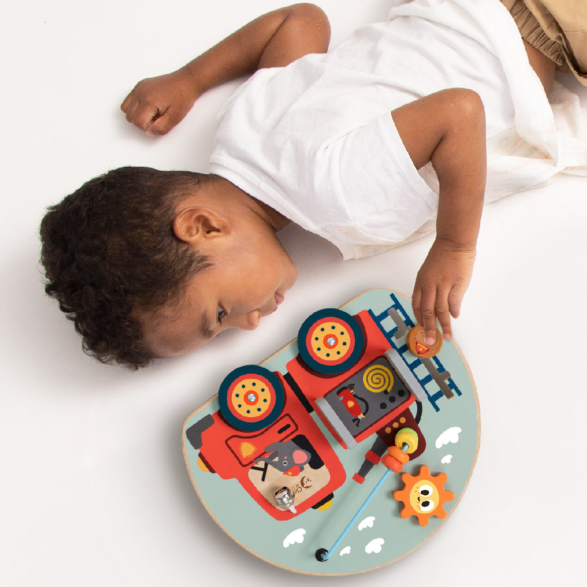 Wooden children's toy activity board Fire Truck 12+ months 