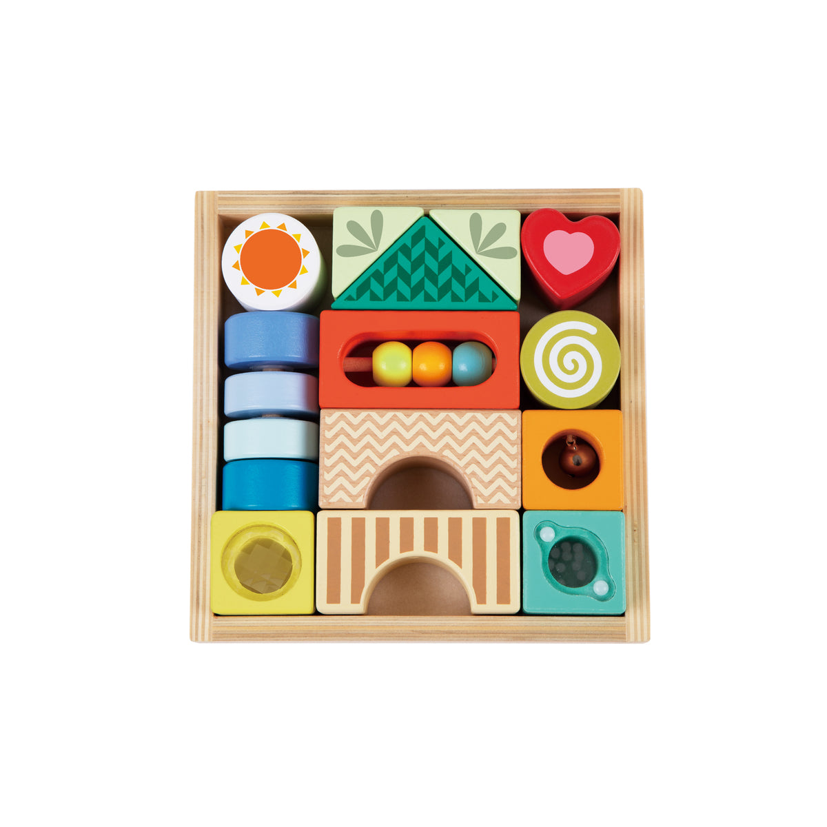 Wooden Set of Building Blocks with Sound Stimuli 18+ Months