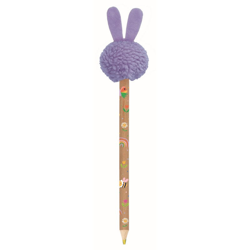 Spring Rainbow coloring pencil with pom poms in various colors Moses