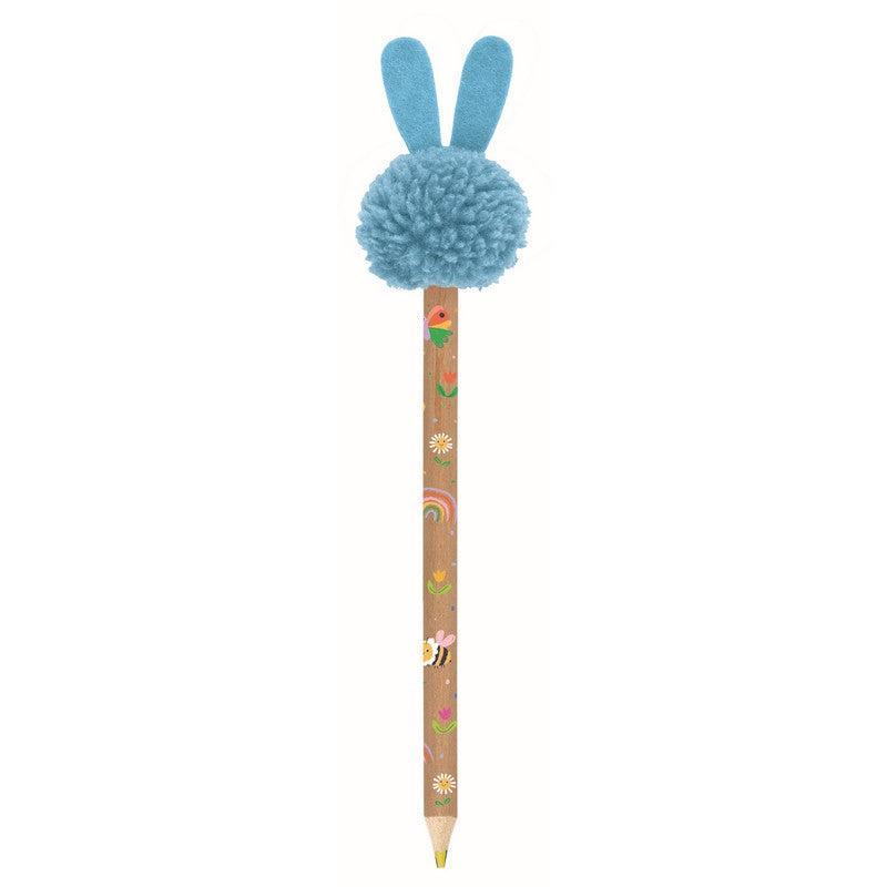 Spring Rainbow coloring pencil with pom poms in various colors Moses