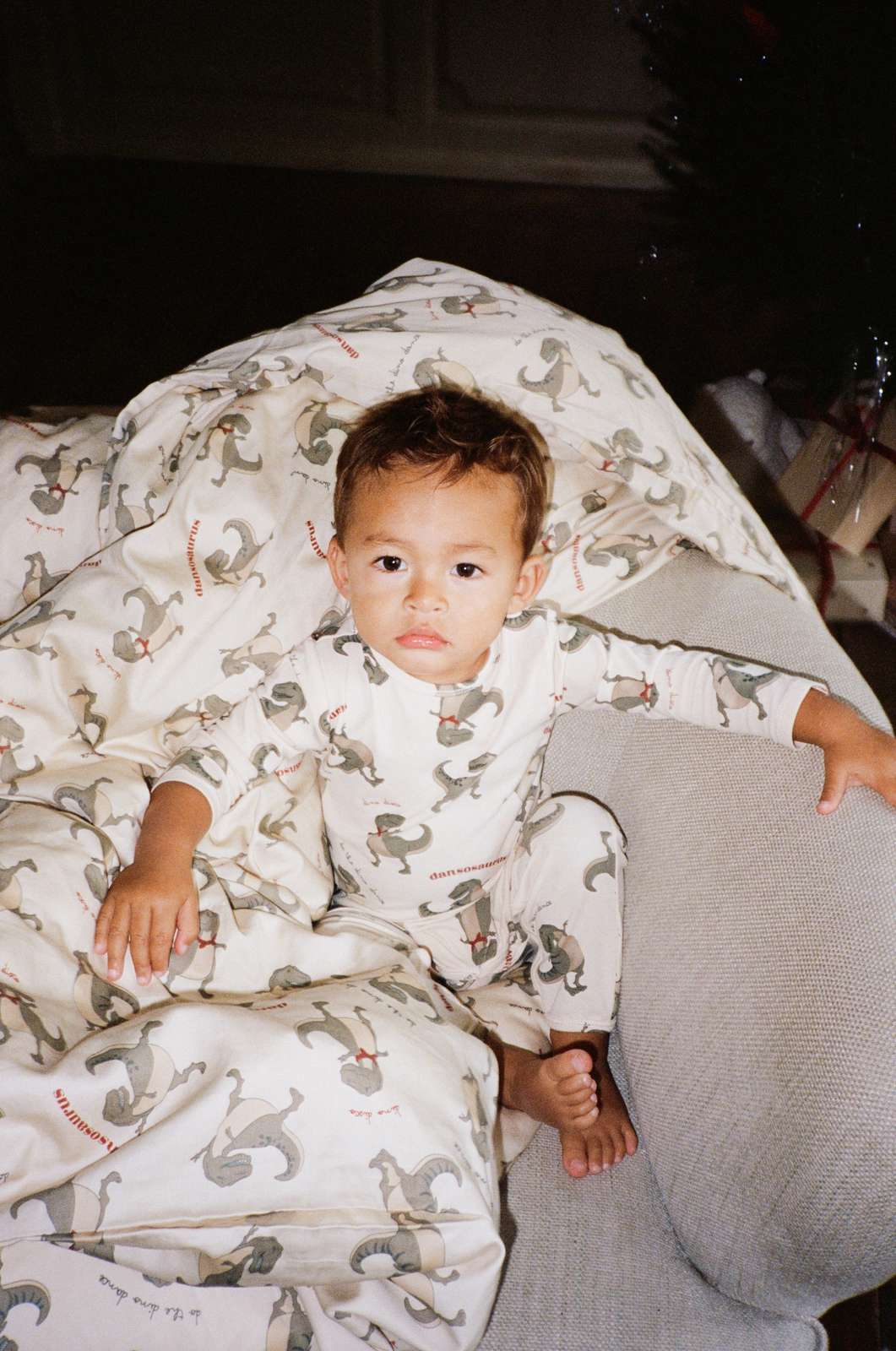 Παιδική Παπλωματοθήκη -Μαξιλαροθήκη για παιδική κούνια με Tote Bag 140x100cm 100% οργανικό βαμβάκι- Dansosaurus Konges Slojd