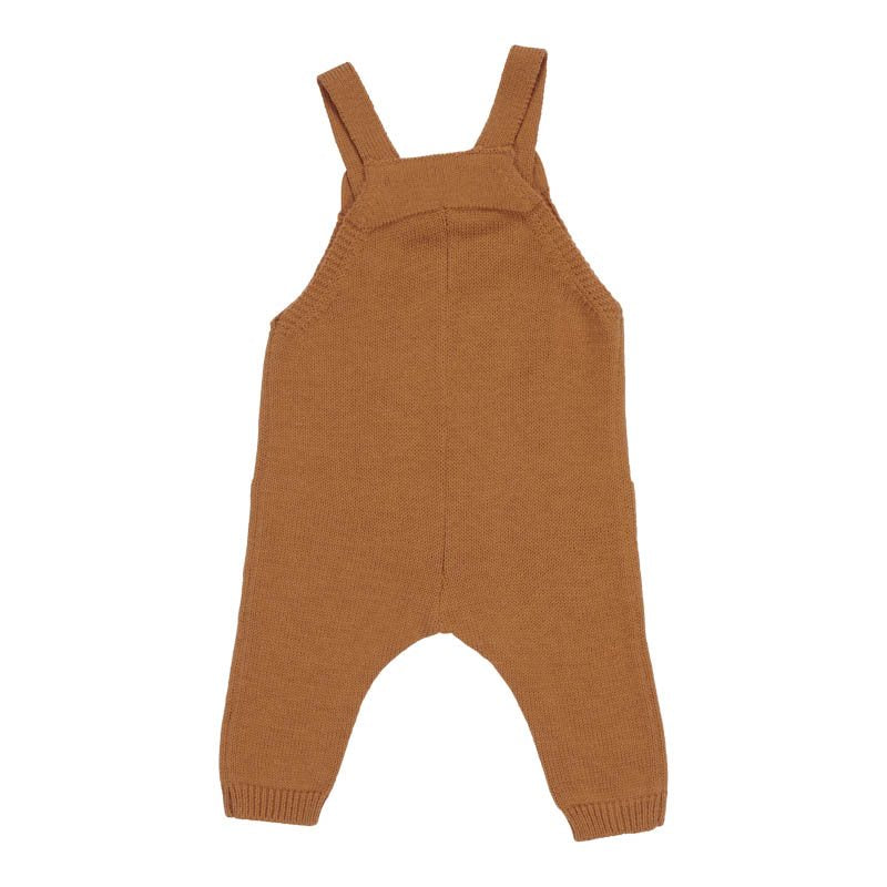 Kid's knitted dungarees almond  0-18m Little Dutch