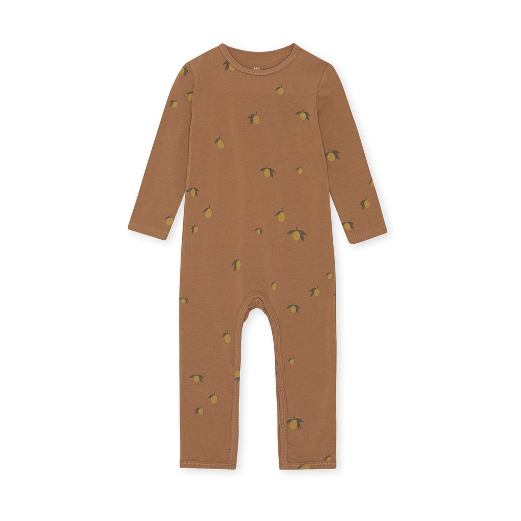Παιδικό φορμάκι - Πιτζάμες με μανίκι 95%  οργανικό βαμβάκι lemon- Brown 18M έως 3Y Konges Slojd
