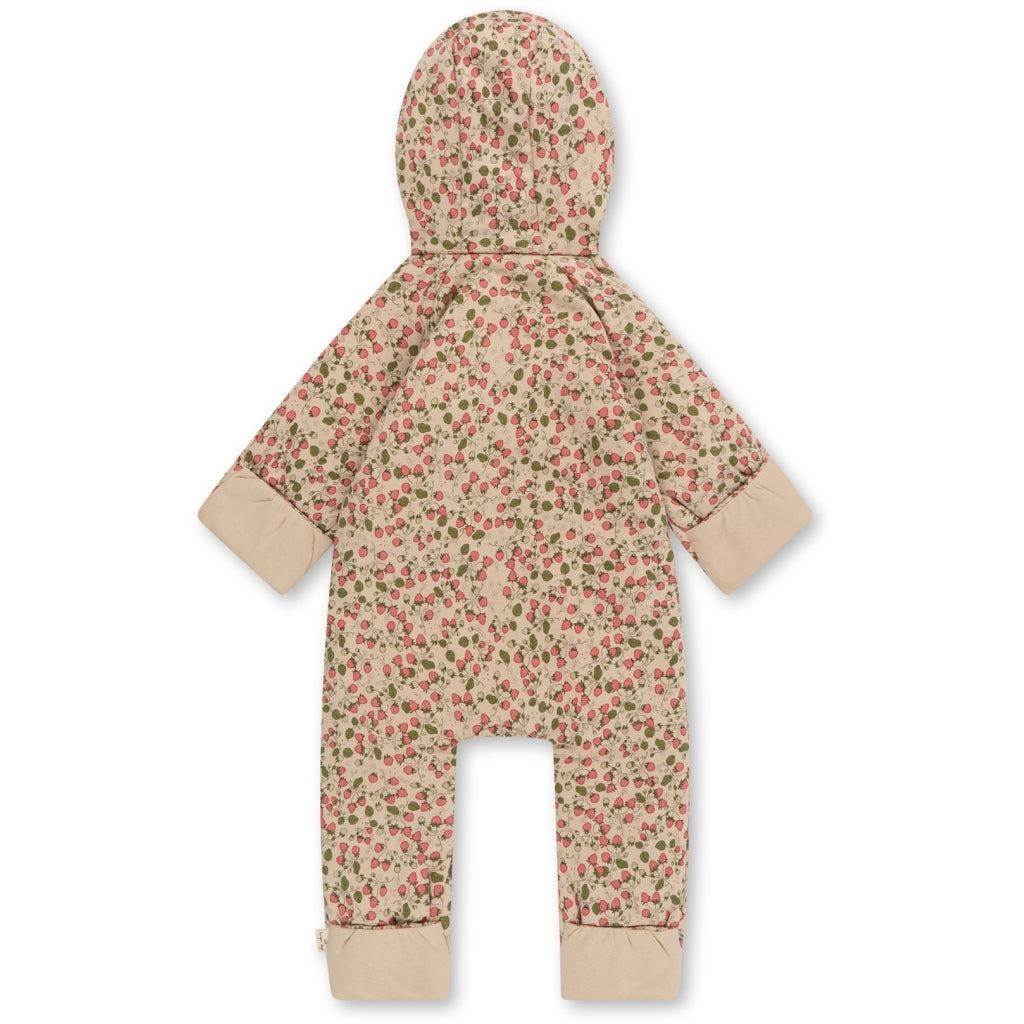 Konges Slojd. Classic onesie with hood Strawberry Fields 3M - 2Y