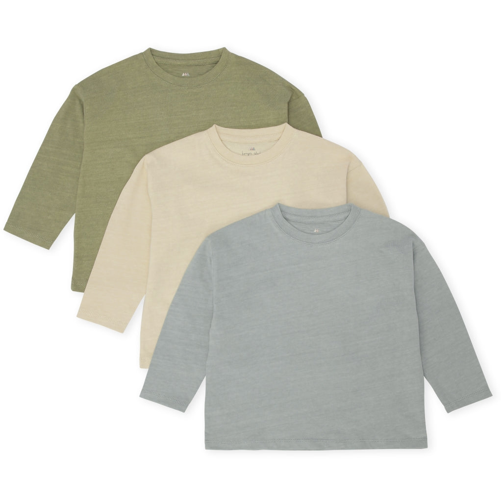 Παιδικά μακρυμάνικα μπλουζάκια από οργανικό βαμβάκι-Σετ των 3- Cosmo 12Μ-10Υ-Konges Slojd