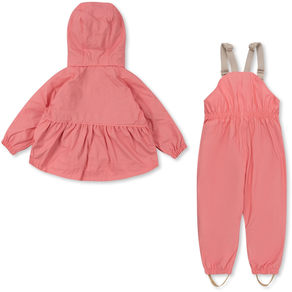 Konges Slojd Αδιάβροχο Σετ για κορίτσι Rainy Palme Strawberry Pink 9m-18m