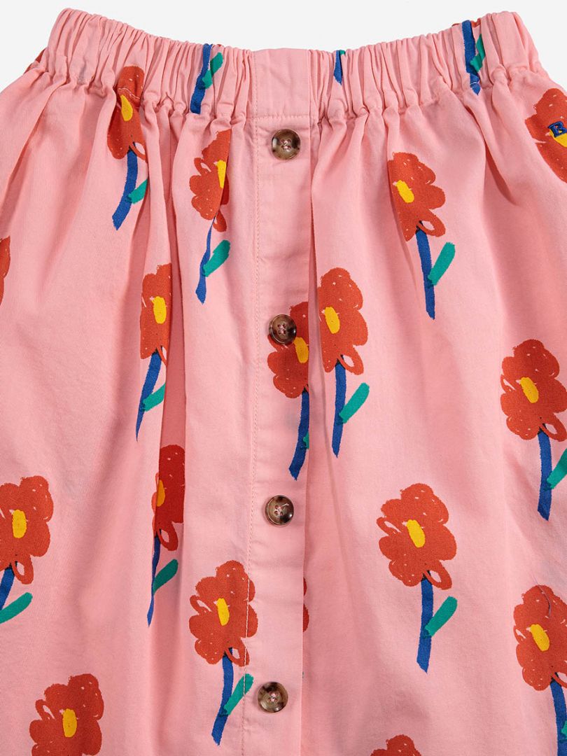 Bobo Choses floral midi children's skirt made of 100% organic cotton - 2 to 11 years 