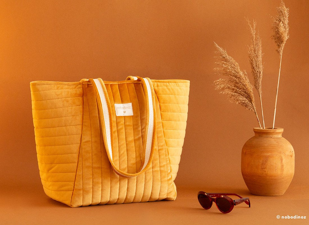 Βελούδινη τσάντα μητρότητας Savanna Farniente Velvet 50x34x18cm Nobodinoz