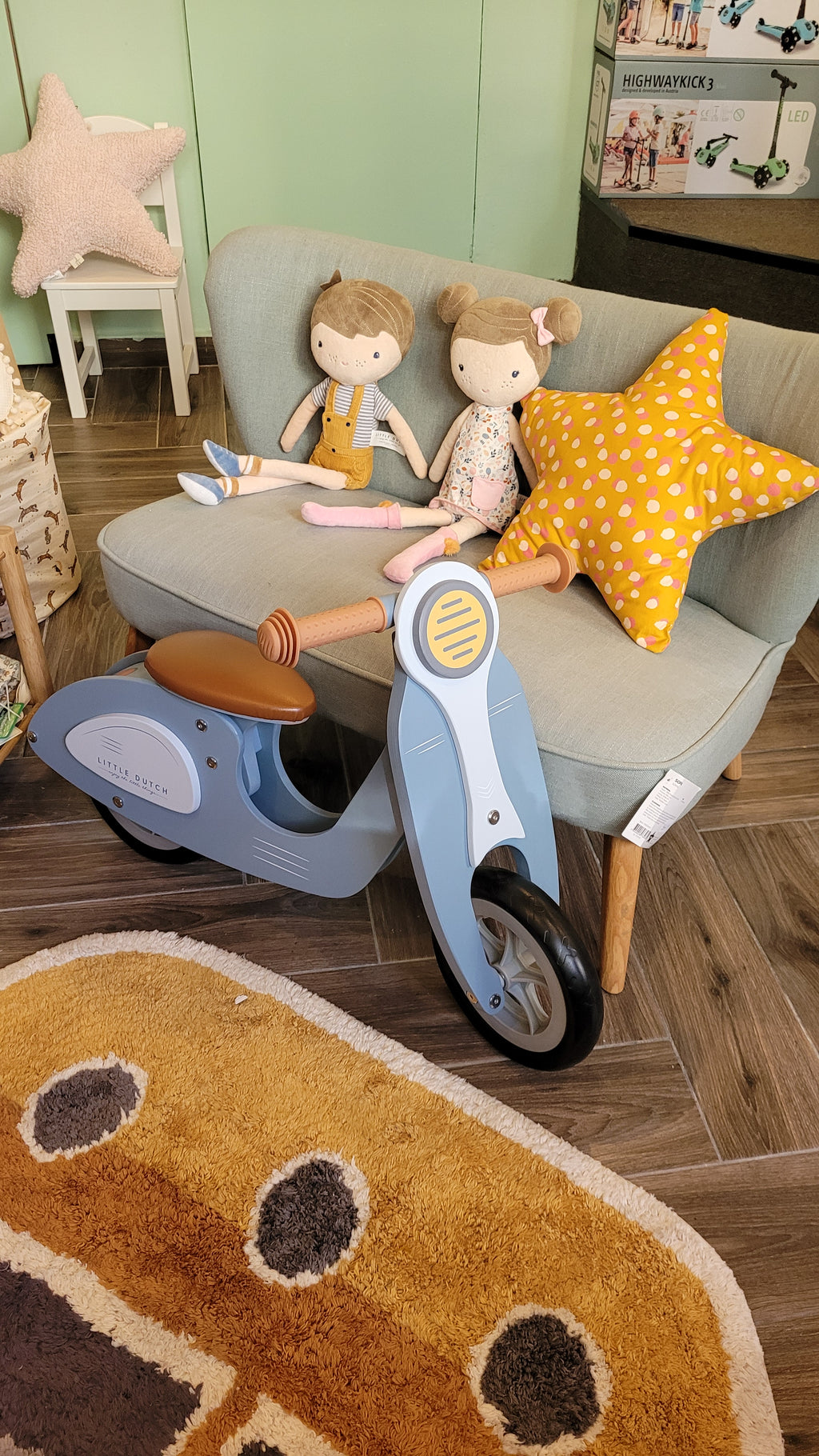 Children's Pillow Ochre Polka Dot Star 45x45 cm