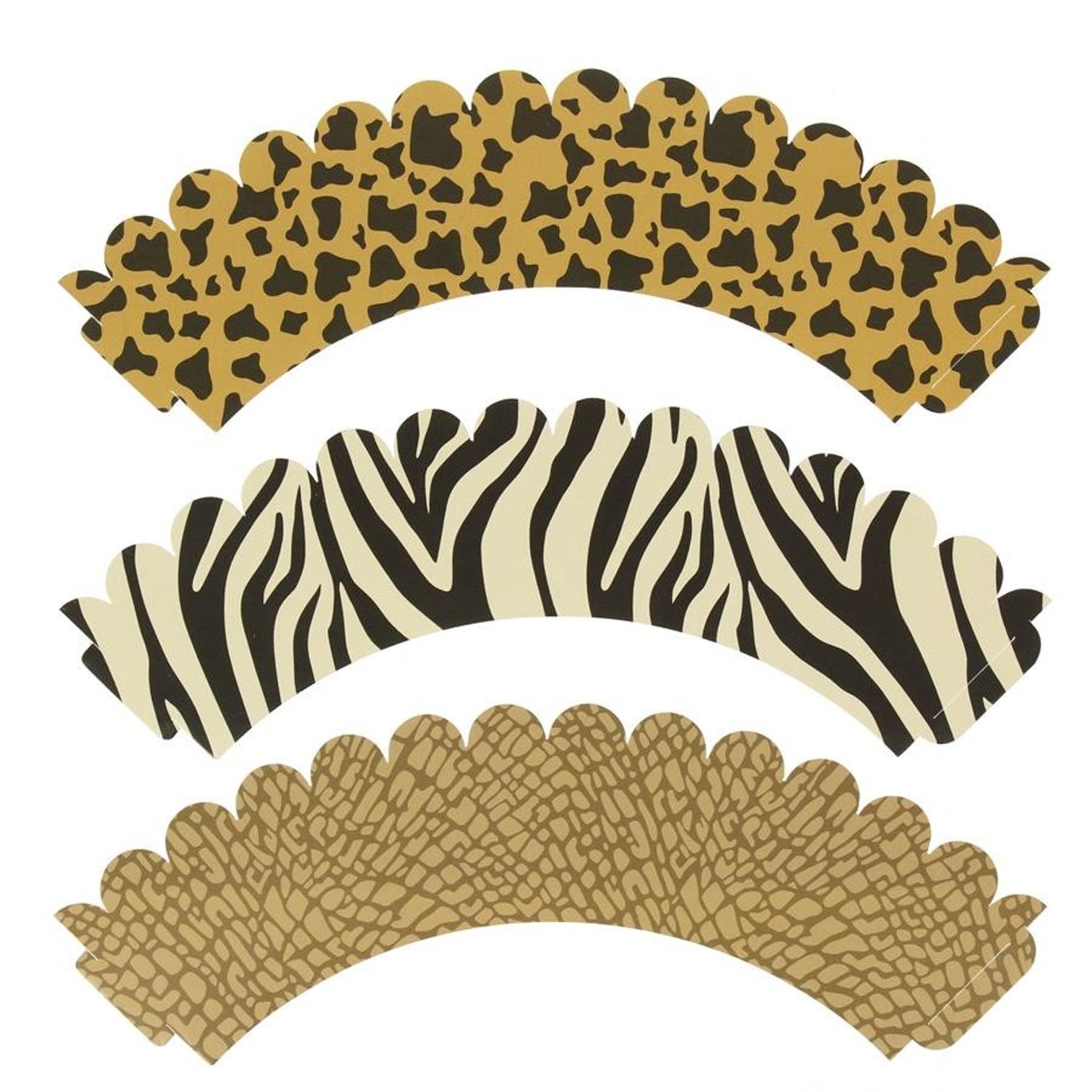 Cupcake Kit φορμάκια και toppers για παιδικό πάρτι με θέμα τη Σαβάνα 6τμχ